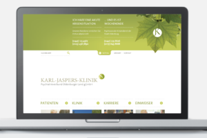 Webdesign Screen Startseite für das Krankenhaus KJK