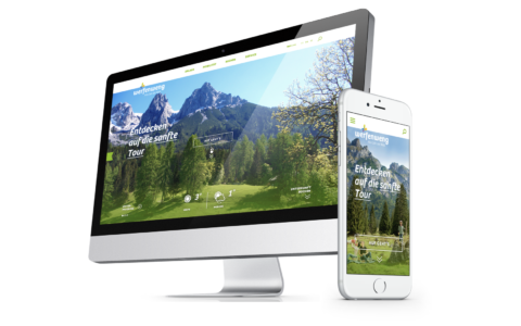 Die touristische Website auf Desktop und Mobilgerät